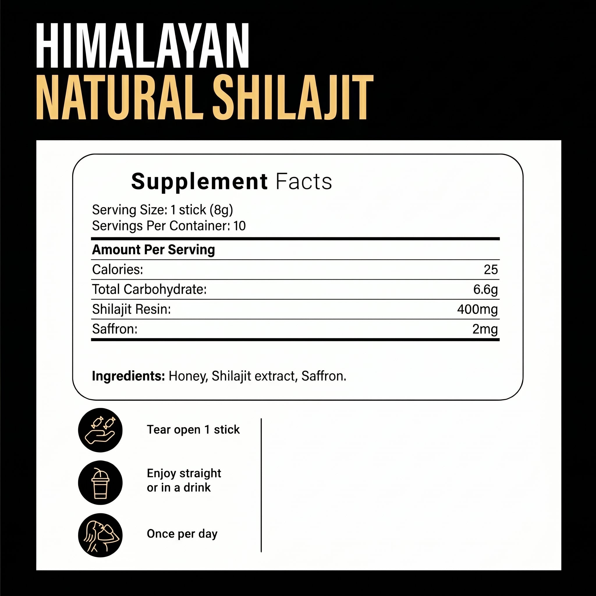 NAKARA Pure Himalayan Shilajit Honey Sticks